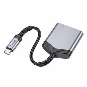 Адаптер Hoco (LS39) с USB-C на (USB-C; 3,5 мм) чёрный