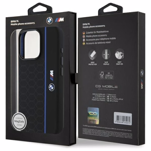 BMW Silicone Hexagon sinine Line MagSafe Ümbris jaoks iPhone 16 Pro Max - must
