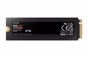 SSD Samsung 990 PRO jahutusradiaatoriga 4TB M.2 PCIe Gen4 NVMe TLC kirjutamiskiirus 6900 MB/s lugemiskiirus 7450 MB/s 2,3mm TBW 1200 TB MTBF 1500000 h MZ-V9P4T0GW