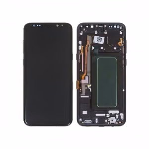 LCD ekraan, ühilduv Samsung G955 S8 Plus raamiga / Midnight Black / HQ