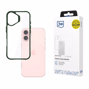 3mk Satin Armor Ümbris+ roheline jaoks Apple iPhone 16 - läbipaistev