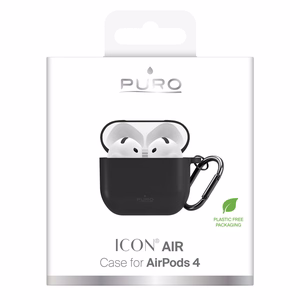 Puro Icon ümbris AirPods 4 jaoks - must