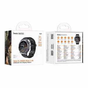 Nutikell Hoco 1,43" AMOLED GPS kõnefunktsiooniga Y37 must