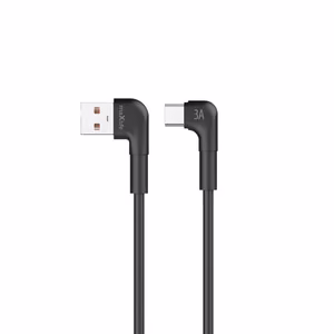 Maxlife MXUC-09 угловой кабель USB - USB-C 2,0 m 3A черный