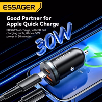 Autolaadija Essager "Rui Mini" Must 30W (1xPD / 1xQC3.0)