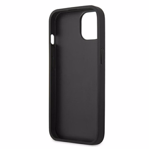 Karl Lagerfeld Leather Ikonik Karl's Head Metal Case for iPhone 13 mini - Black