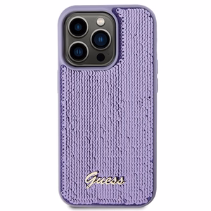 Guess Sequin Script Metal ümbris jaoks iPhone 15 Pro Max - lilla