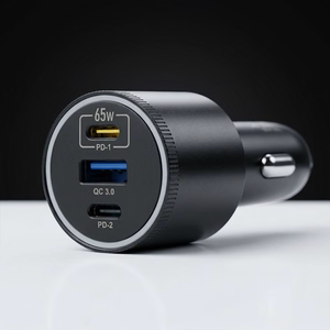 Blavec Автомобильное зарядное устройство BS-06D-C Trip — USB + 2x Type C — QC 3.0 18W PD 65W с кабелем Type C — Type C (CCBS06DCQ-U2CB) чёрный