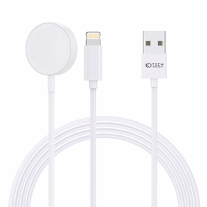 Tech-Protect UltraBoost 2 в 1 магнитное зарядное устройство с кабелями USB-C Lightning для Apple Watch 1.5м - белый