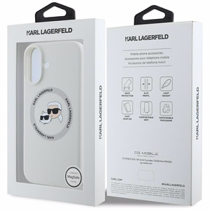 KARL LAGERFELD ümbris jaoks IPHONE 16 compatible with MagSafe KLHMP16SSKCHTCE (Silicone KC Heads) beige
