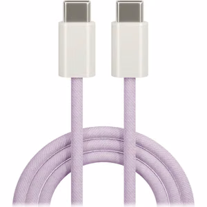 Maxlife MXUC-06 cable USB-C - USB-C 1,0 m 20W lilla nylon