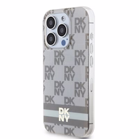 DKNY IML Checkered Mono Pattern & Printed Stripes MagSafe ümbris jaoks iPhone 13 Pro / 13 - beige