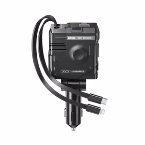 XO autolaadija CC66 104W 1x USB 1x USB-C must koos kaabliga USB-C ja kaabliga Lightning