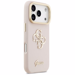GUESS ümbris jaoks IPHONE 17 Pro GUHCP17LPCS4GSP (Grained PU Big 4G & Stand Camera) roosa