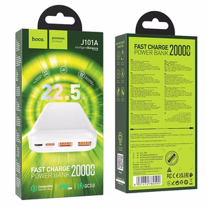 External battery Akupank Hoco J101A PD 20W+Quick Charge 3.0 22.5W 20000mAh valge