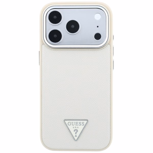 Guess Grained Triangle Logo MagSafe ümbris iPhone 18 Pro / 17 Pro – beež