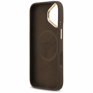 Guess 4G Logo Plate MagSafe ümbris jaoks iPhone 17 brown