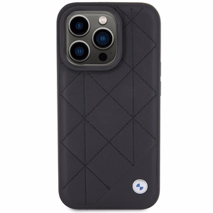 BMW Leather Quilted чехол для iPhone 15 Pro Max - чёрный