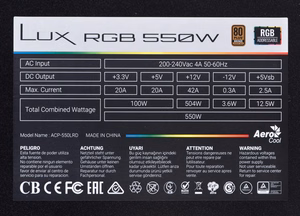 Power supply Aerocool Lux RGB 550M 550 W must