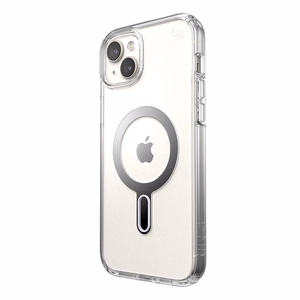 Speck Presidio Perfect-Clear MagSafe ümbris ClickLock-tehnoloogiaga seadmele iPhone 15 Plus / 14 Plus, läbipaistev kroomivärvi rõngaga