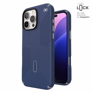 Speck Presidio2 Grip MagSafe'i ja ClickLocki toega ümbris iPhone 16 Pro Max-le, Coastal Blue/Dust Grey