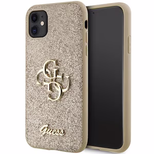 Guess GUHCN61HG4SGD ümbris jaoks iPhone 11 / Xr - kuldne Glitter Script Big 4G