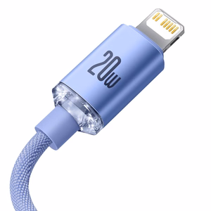 USB Кабель Baseus "CAJY000205" фиолетовый Type-C / Lightning 200см (до 20W)