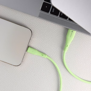 Kaabel USB A to Lightning Forcell F-Energy 2,4A 12W Silikoon 1 m C343 roheline