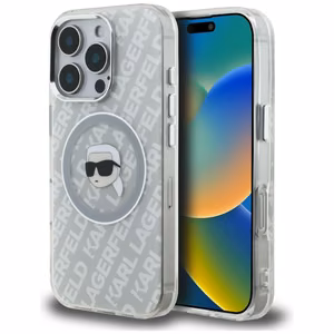 Karl Lagerfeld IML Karl Head Logo MagSafe чехол iPhone 16 Pro Max - серый
