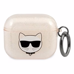 Karl Lagerfeld Glitter Choupette ümbris AirPods 3 jaoks - kuldne