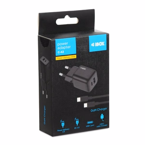 iBOX C-42 GaN PD33W Seinalaadija, Must