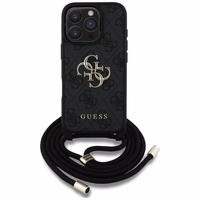 GUESS ümbris jaoks IPHONE 16 Pro GUHCP16LP4GMGCRK (CBDY PU 4G Big Logo W/Cord Strap) must