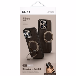 Uniq Keva Air Magclick Charging GripFit Ümbris jaoks iPhone 16 Pro - Brown