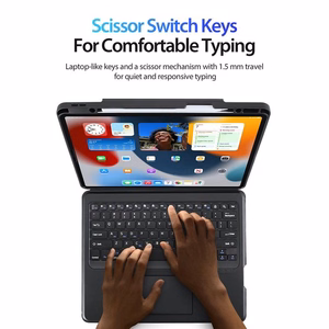 DUX DUCIS ümbris DK foldable with Wireless Keyboard jaoks iPad Air 13 (2024)/Pro 12.9 (2020/2021/2022) must