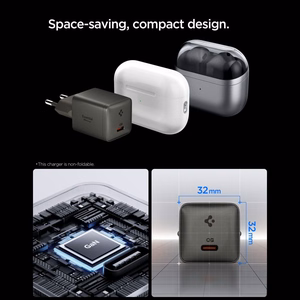 Spigen Essential EE301EU 1 pordiga 30 W seinalaadija – tumehall