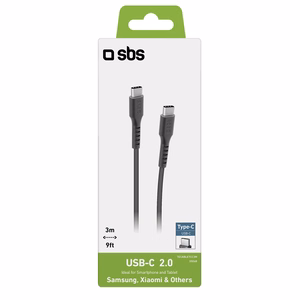 SBS TECABLETCC3M Кабель USB-C - USB-C 3m - чёрный