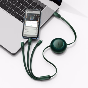 Baseus Kaabel Bright Mirror 2 3 in 1 - Type C to Micro USB, Lightning, Type C - 100W 1,1 metres (CAMJ010206) roheline