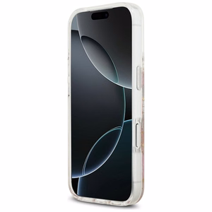 Чехол GUESS для IPHONE 17 Pro совместимый с MagSafe GUHMP17LRBFGFGMP (Resin Flowers and Glitter) розовый