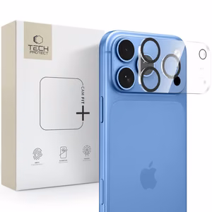 Läbipaistev Tech-Protect Cam Fit+ karastatud klaasist kaamerakaitse Apple iPhone 18 Pro telefonile