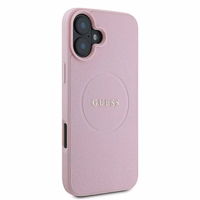 Guess Grained Kuldne Ring MagSafe iPhone 16 Plus Ümbris - Roosa