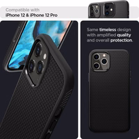 Spigen Liquid Air ümbris iPhone 12 / iPhone 12 Pro jaoks - matt must