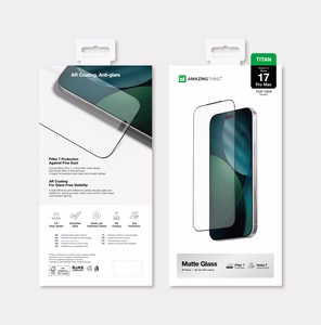 AmazingThing Titan Vision 7 Karastatud klaas jaoks iPhone 17 Pro Max Matte