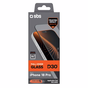 SBS D3O täiskattega kaitseklaas mudelile iPhone 18 Pro, paigaldusraamiga