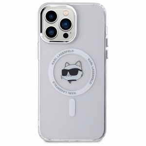 Karl Lagerfeld IML Metal Choupette Head MagSafe iPhone 13 Pro Ümbris - valge