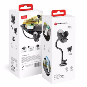 Car phone hoidja Forcell F-Grip Oval 27 cm windshield / dashboard / air vent must