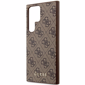 Guess GUHCS23LG4GFBR S23 Ultra S918 brown/brown hard ümbris 4G Metal kuldne Logo