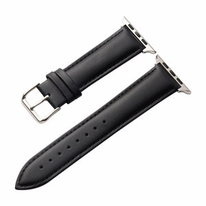 Crong Noble Band ehtsast nahast rihm Apple Watch 44 / 45 / 46 / 49 mm kellale, Black Noir värvitoonis