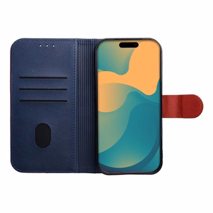 Flip case for iPhone 17 PRO MAX / 18 PRO MAX Split Book navy and red
