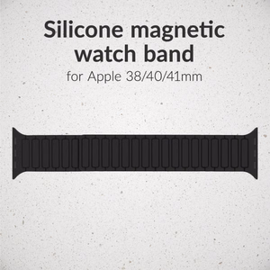 Mobilize silikoonist kellarihm - magnetiline - Apple 38/40/41mm - must