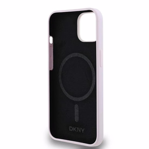 DKNY Liquid Silicone Small Metal Logo MagSafe Ümbris jaoks iPhone 14/15/13 - Roosa